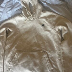 Burton Men's Cream Crewneck Hoodie with Small Logo